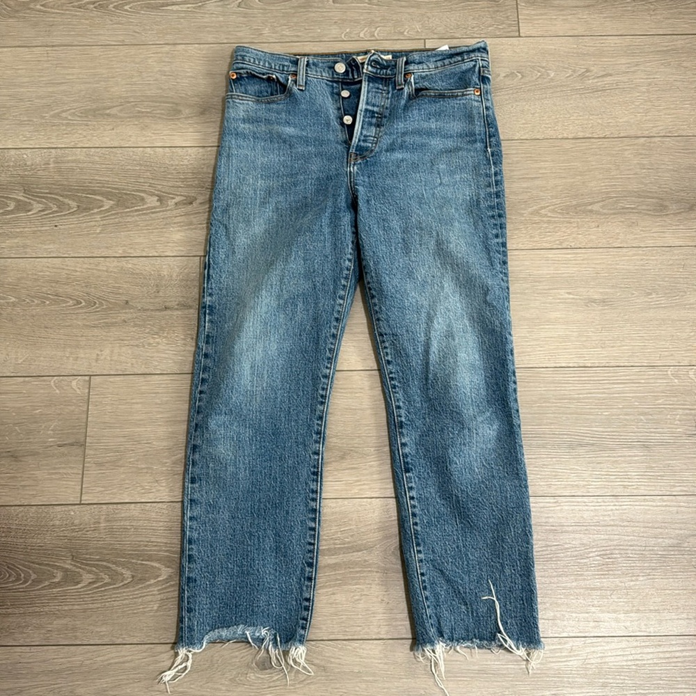 Levi's Blue Straight-Leg Button-Fly Jeans